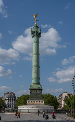 Fototapeta na wymiar Paris, France - 05 19 2023: Bastille's Place. View of the Vendome column.