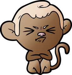 Obraz premium cartoon annoyed monkey
