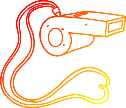 recommend clip art: warm gradient line drawing of a cartoon whistle