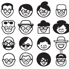 set of people design black