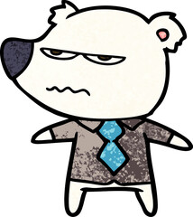 polar bear in shirt and tie cartoon