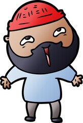 cartoon happy bearded man