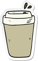 sticker of a cartoon coffee cup