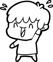 cartoon laughing boy