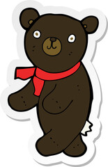 Obraz na płótnie Canvas sticker of a cute cartoon black teddy bear