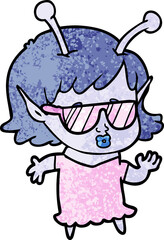 cute alien girl cartoon