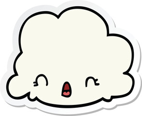 sticker of a cartoon cloud
