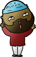 cartoon happy bearded man