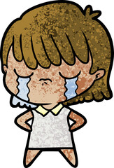 cartoon woman crying