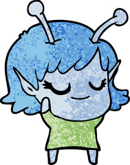 smiling alien girl cartoon