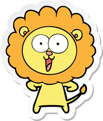 sticker of a happy cartoon lion