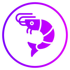 Shrimp gradient icon