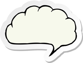 sticker of a cartoon speech balloon cloud