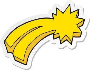 sticker of a cartoon shooting star © lineartestpilot