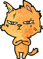 tough cartoon cat