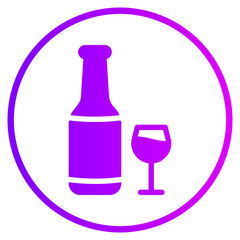 wine bottle gradient icon