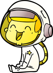 happy cartoon astronaut