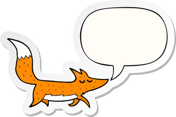 cartoon wolf with speech bubble sticker