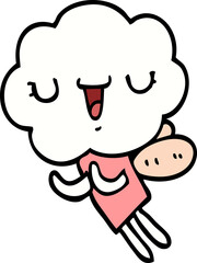 cute cartoon cloud head creature