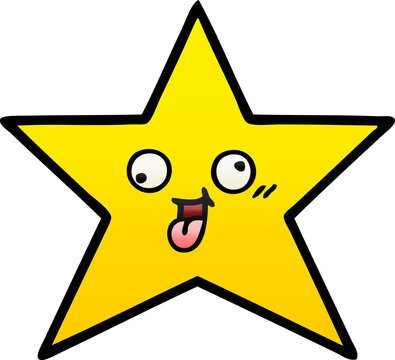 gradient shaded cartoon of a gold star