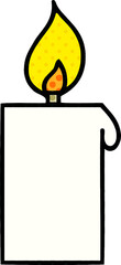 comic book style cartoon of a lit candle