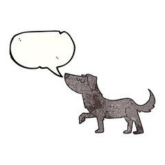 freehand speech bubble textured cartoon dog
