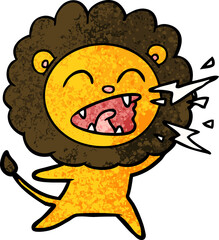 cartoon roaring lion