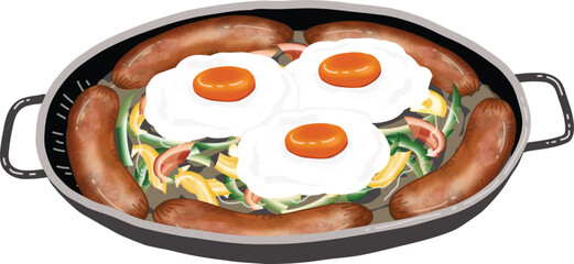 fried egg in a frying pan