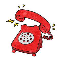 freehand drawn texture cartoon ringing telephone