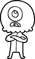 cartoon cyclops alien spaceman