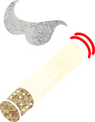retro illustration style cartoon of a cigarette smoke
