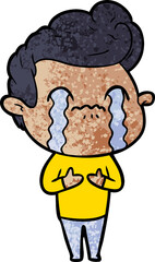 Obraz premium cartoon man crying