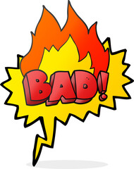 freehand drawn speech bubble cartoon Bad symbol