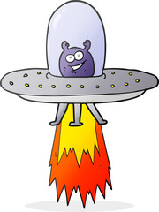freehand drawn cartoon space alien