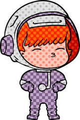 cartoon curious astronaut