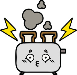 cute cartoon of a of a toaster