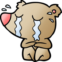 cartoon crying bear