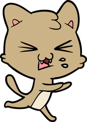 cartoon cat hissing