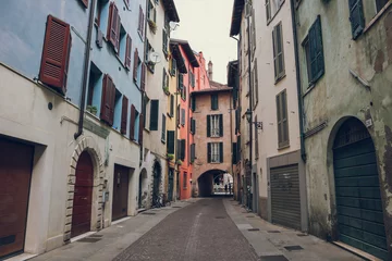 Papier Peint photo Ruelle étroite Charming colorful street in Brescia, Lombardy, Italy