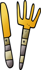 cartoon doodle knife and fork