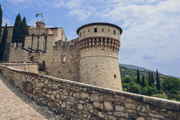 Fototapeta na wymiar View to Brescia Castle in Brescia, Lombardy, Italy