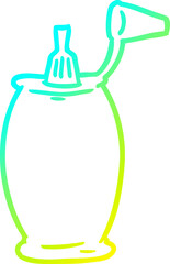 cold gradient line drawing of a tomato ketchup bottle