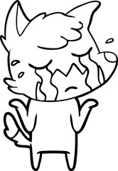 Obraz premium crying fox shrugging shoulders