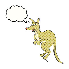 freehand drawn thought bubble cartoon kangaroo