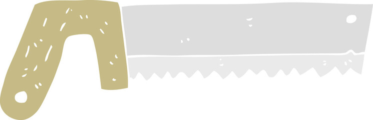 flat color illustration of wood saw