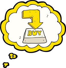 freehand drawn thought bubble cartoon computer key buy symbol