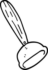 line drawing cartoon toilet plunger