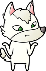 friendly cartoon wolf
