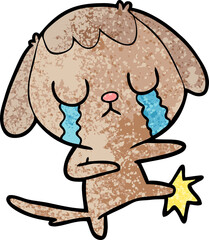 cute cartoon dog crying
