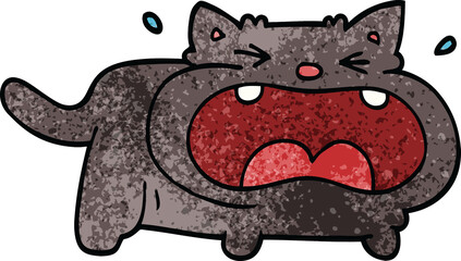 cartoon doodle fat cat